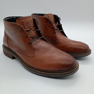 Florsheim Mens Brown Leather Chukka Boots Lace Up Ankle Boots Size 8.5M